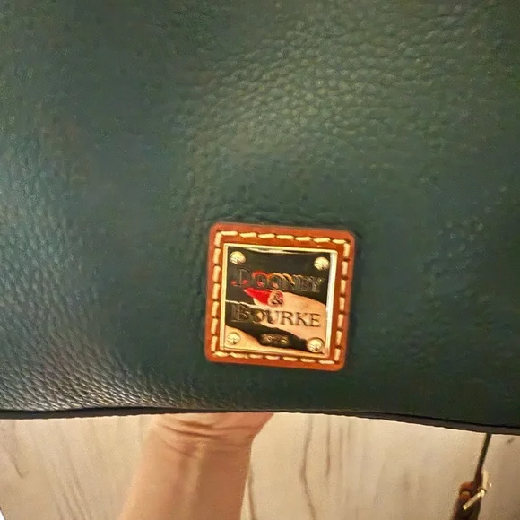Dooney & Bourke Dark Green and Tan Satchel - Picture 7 of 8